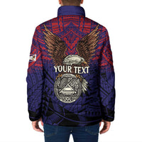 American Samoa Brave Eagle Personalized Padded Jacket National Flag Color LT9 - Polynesian Pride