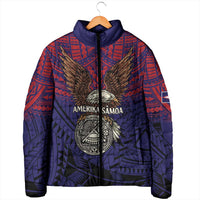American Samoa Brave Eagle Personalized Padded Jacket National Flag Color LT9 - Polynesian Pride
