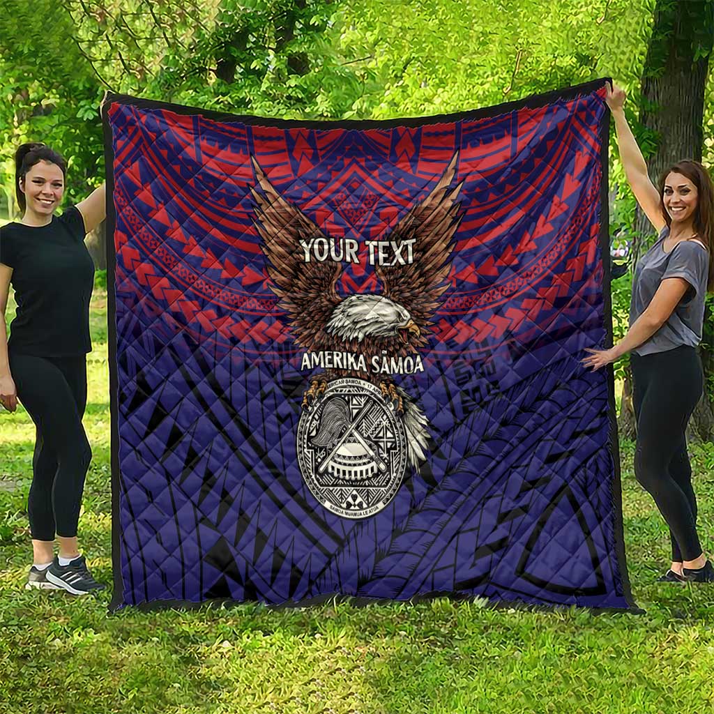 American Samoa Brave Eagle Personalized Quilt National Flag Color LT9 - Polynesian Pride