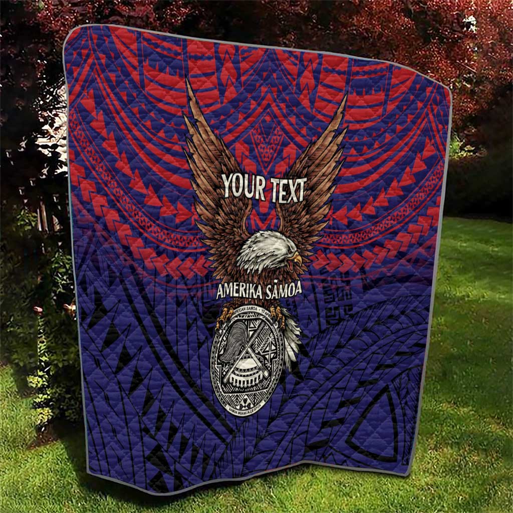 American Samoa Brave Eagle Personalized Quilt National Flag Color LT9 - Polynesian Pride
