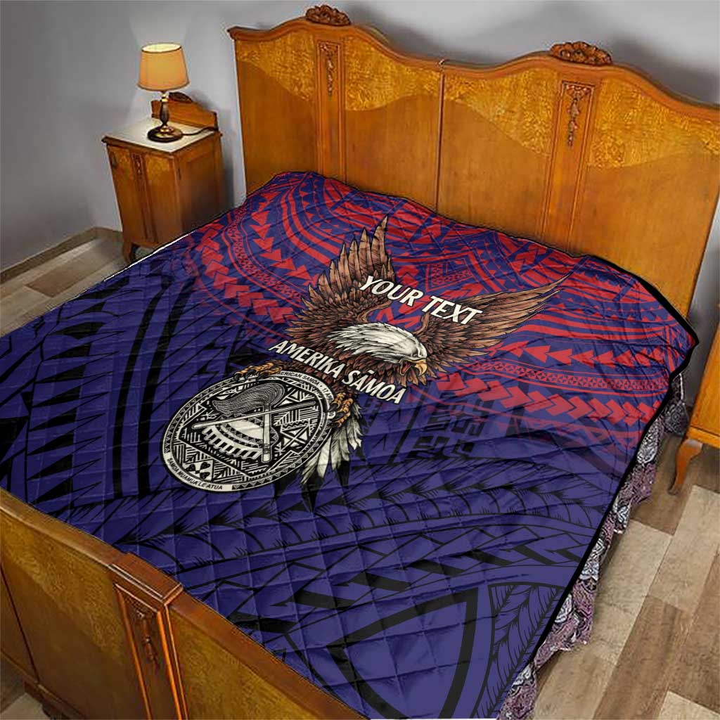 American Samoa Brave Eagle Personalized Quilt National Flag Color LT9 - Polynesian Pride