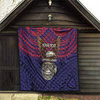 American Samoa Brave Eagle Personalized Quilt National Flag Color LT9 - Polynesian Pride