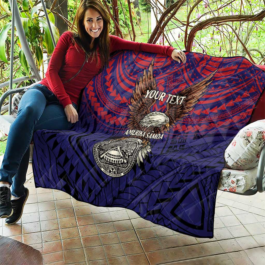 American Samoa Brave Eagle Personalized Quilt National Flag Color LT9 - Polynesian Pride