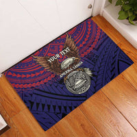American Samoa Brave Eagle Personalized Rubber Doormat National Flag Color LT9 - Polynesian Pride