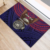 American Samoa Brave Eagle Personalized Rubber Doormat National Flag Color LT9 - Polynesian Pride