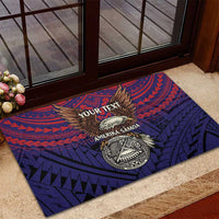 American Samoa Brave Eagle Personalized Rubber Doormat National Flag Color LT9 - Polynesian Pride