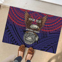 American Samoa Brave Eagle Personalized Rubber Doormat National Flag Color LT9 - Polynesian Pride