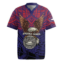 American Samoa Brave Eagle Personalized Rugby Jersey National Flag Color LT9 Blue - Polynesian Pride