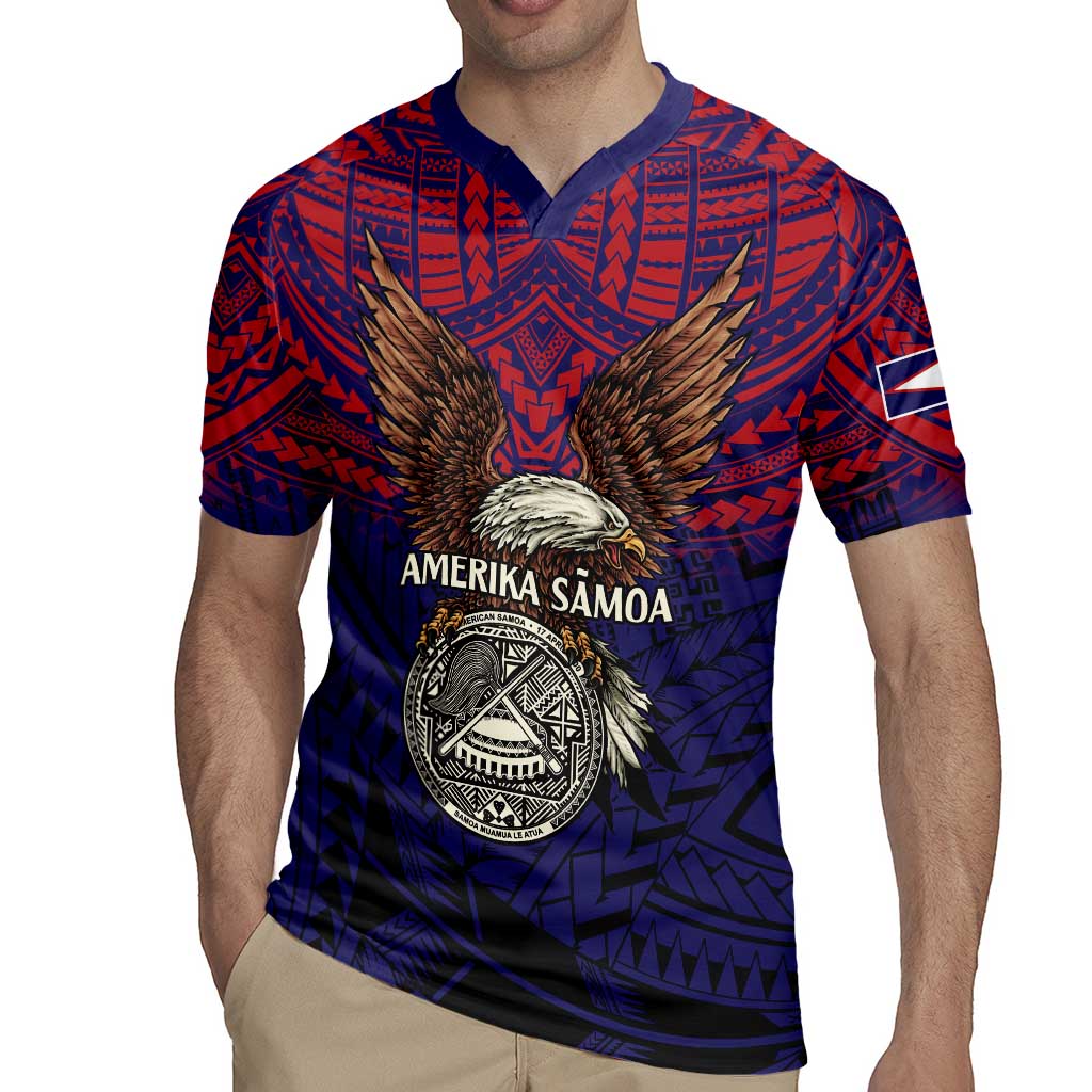 American Samoa Brave Eagle Personalized Rugby Jersey National Flag Color LT9 - Polynesian Pride