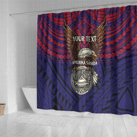 American Samoa Brave Eagle Personalized Shower Curtain National Flag Color LT9 - Polynesian Pride