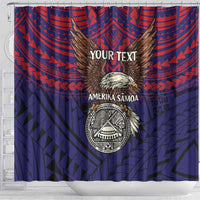 American Samoa Brave Eagle Personalized Shower Curtain National Flag Color LT9 - Polynesian Pride