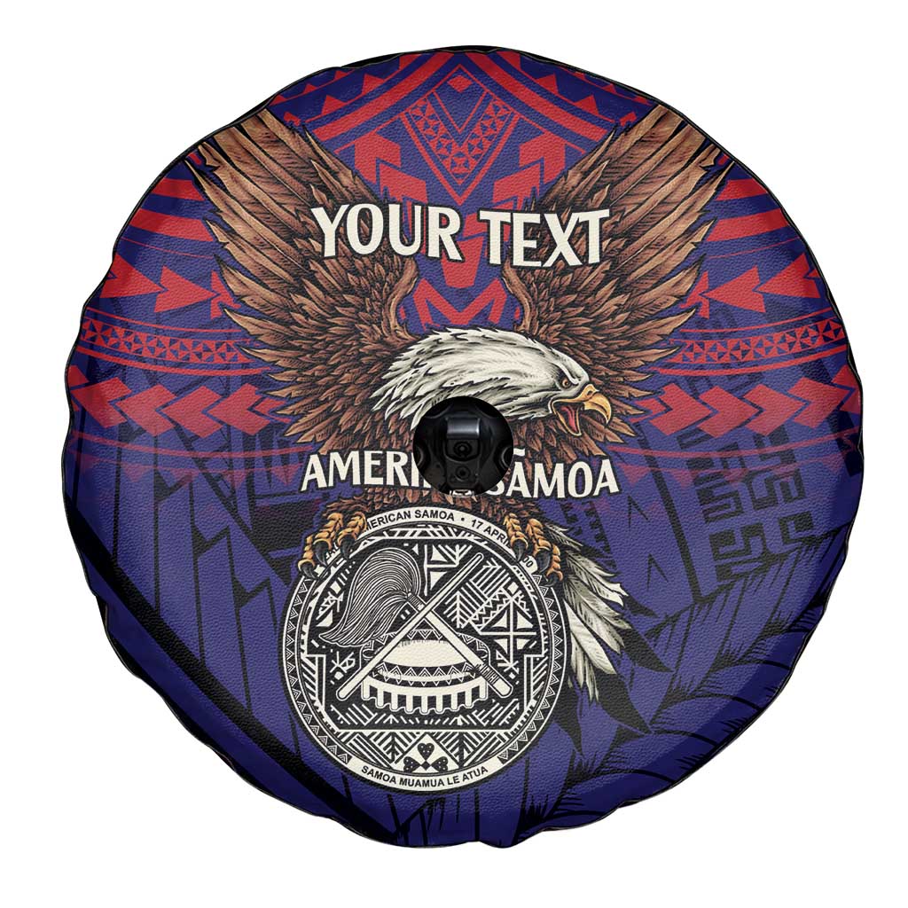 American Samoa Brave Eagle Personalized Spare Tire Cover National Flag Color LT9 - Polynesian Pride