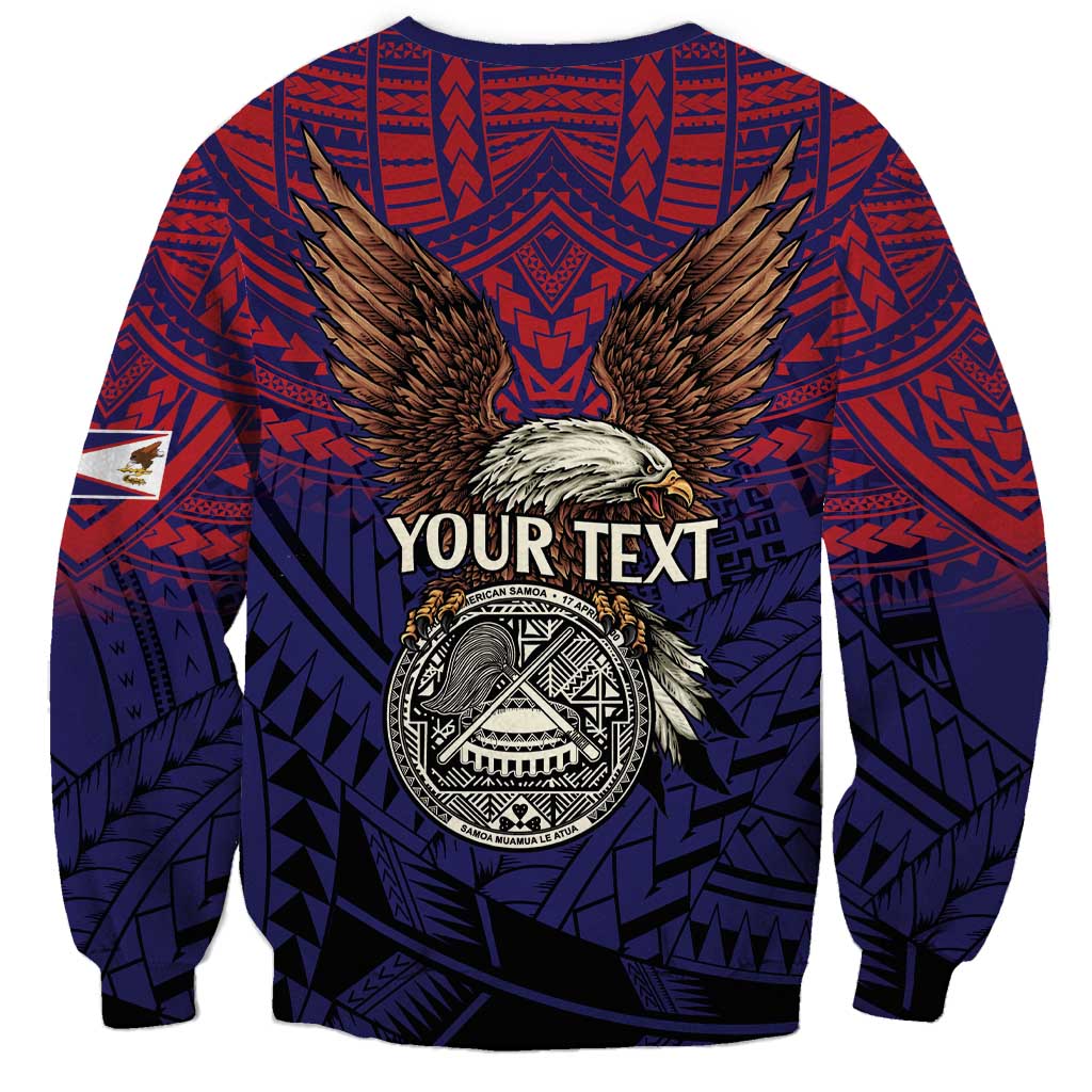 American Samoa Brave Eagle Personalized Sweatshirt National Flag Color LT9 - Polynesian Pride