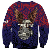 American Samoa Brave Eagle Personalized Sweatshirt National Flag Color LT9 - Polynesian Pride