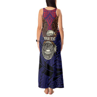 American Samoa Brave Eagle Personalized Tank Maxi Dress National Flag Color LT9 - Polynesian Pride