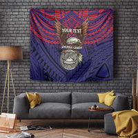 American Samoa Brave Eagle Personalized Tapestry National Flag Color LT9 Blue - Polynesian Pride