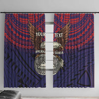 American Samoa Brave Eagle Personalized Window Curtain National Flag Color LT9 With Hooks Blue - Polynesian Pride