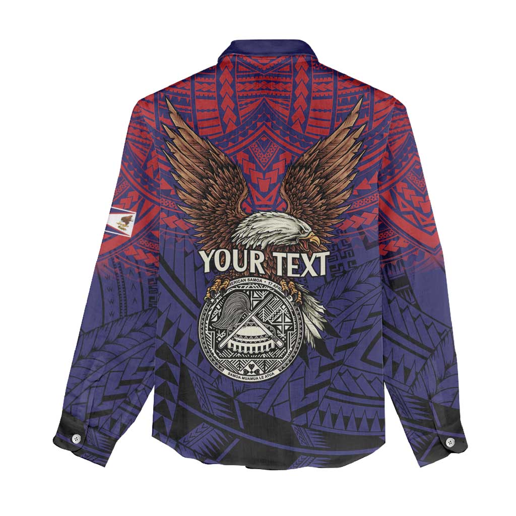 American Samoa Brave Eagle Personalized Women Casual Shirt National Flag Color LT9 - Polynesian Pride