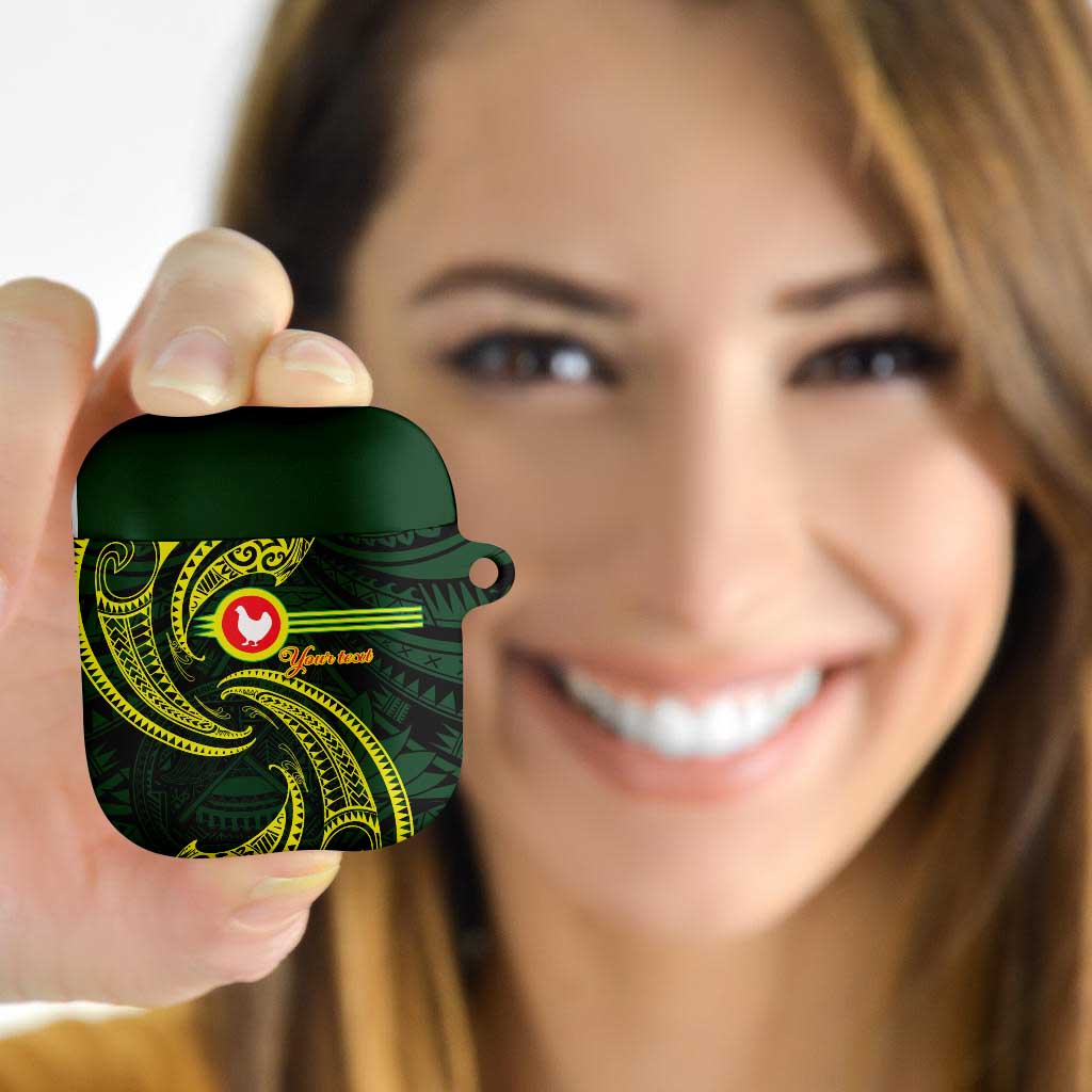 American Samoa Manua Cession Day Personalized AirPods Case Polynesian Wave Style LT9 Green - Polynesian Pride