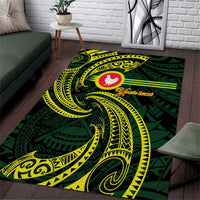 American Samoa Manua Cession Day Personalized Area Rug Polynesian Wave Style LT9 Green - Polynesian Pride