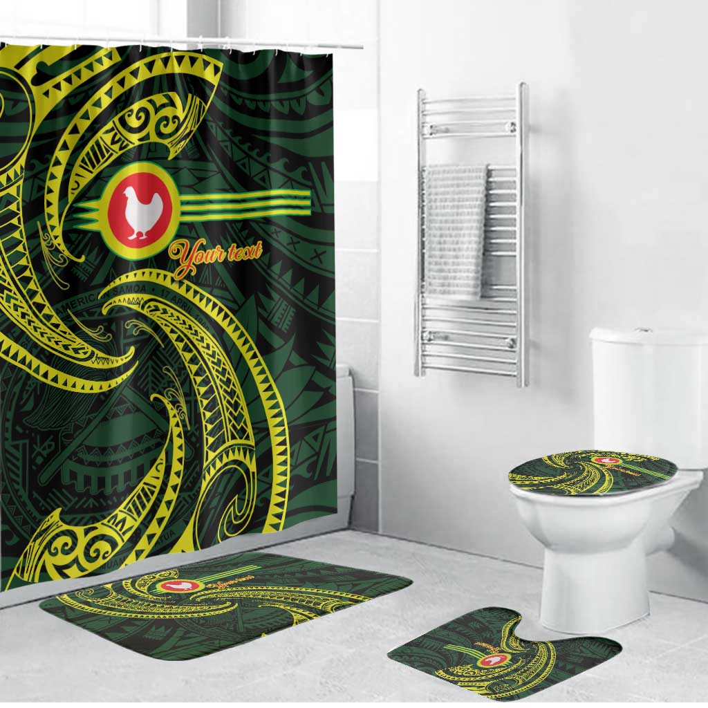 American Samoa Manua Cession Day Personalized Bathroom Set Polynesian Wave Style LT9 Bathroom Set (4 pcs) Green - Polynesian Pride