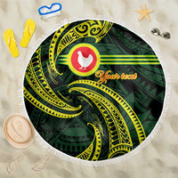 American Samoa Manua Cession Day Personalized Beach Blanket Polynesian Wave Style LT9 One Size 150cm Green - Polynesian Pride