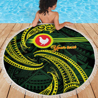 American Samoa Manua Cession Day Personalized Beach Blanket Polynesian Wave Style LT9 - Polynesian Pride