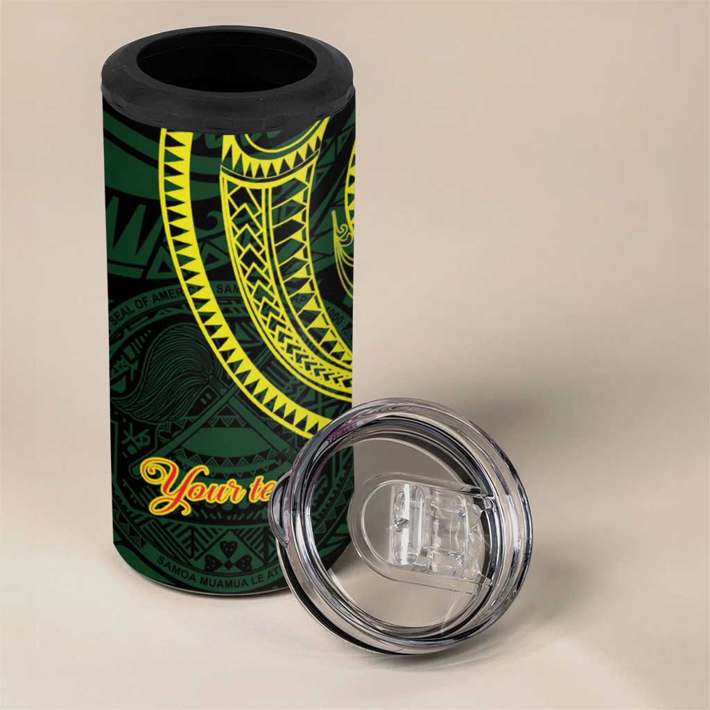 American Samoa Manua Cession Day Personalized 4 in 1 Can Cooler Tumbler Polynesian Wave Style LT9 - Polynesian Pride