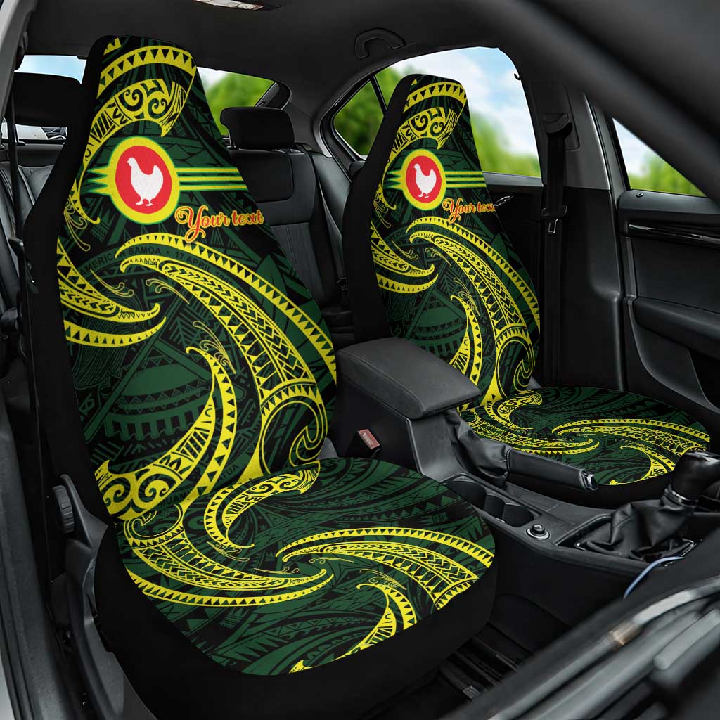 American Samoa Manua Cession Day Personalized Car Seat Cover Polynesian Wave Style LT9 One Size Green - Polynesian Pride