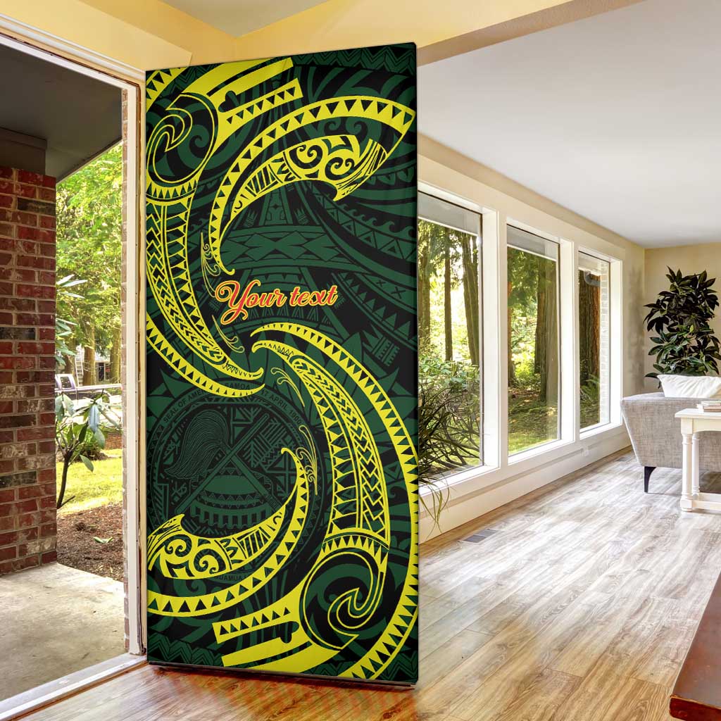 American Samoa Manua Cession Day Personalized Door Cover Polynesian Wave Style LT9 - Polynesian Pride
