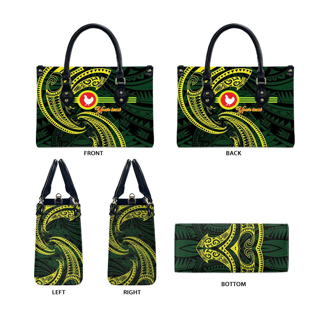American Samoa Manua Cession Day Personalized Leather Bag Polynesian Wave Style LT9 - Polynesian Pride