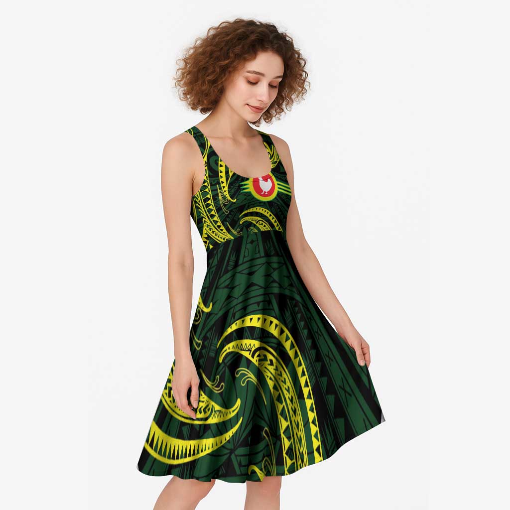 American Samoa Manua Cession Day Personalized Midi Dress Polynesian Wave Style LT9 - Polynesian Pride