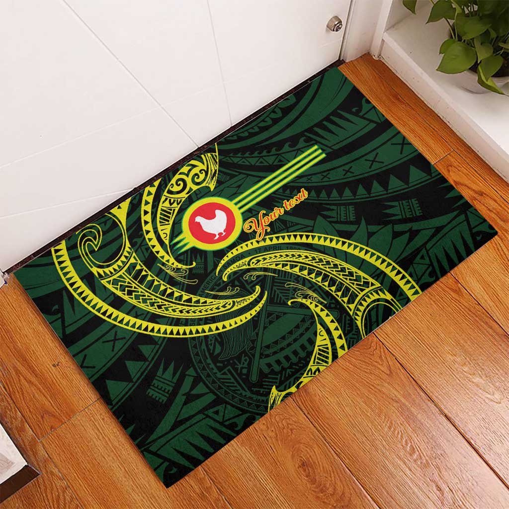 American Samoa Manua Cession Day Personalized Rubber Doormat Polynesian Wave Style LT9 - Polynesian Pride