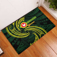 American Samoa Manua Cession Day Personalized Rubber Doormat Polynesian Wave Style LT9 - Polynesian Pride
