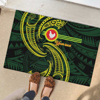American Samoa Manua Cession Day Personalized Rubber Doormat Polynesian Wave Style LT9 - Polynesian Pride