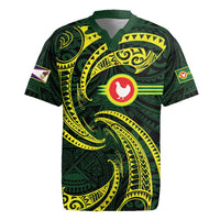 American Samoa Manua Cession Day Personalized Rugby Jersey Polynesian Wave Style LT9 Green - Polynesian Pride