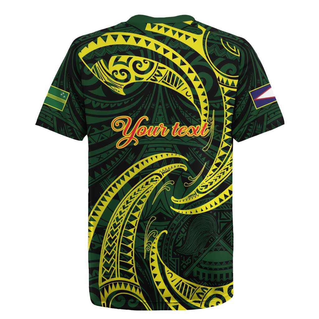 American Samoa Manua Cession Day Personalized Rugby Jersey Polynesian Wave Style LT9 - Polynesian Pride