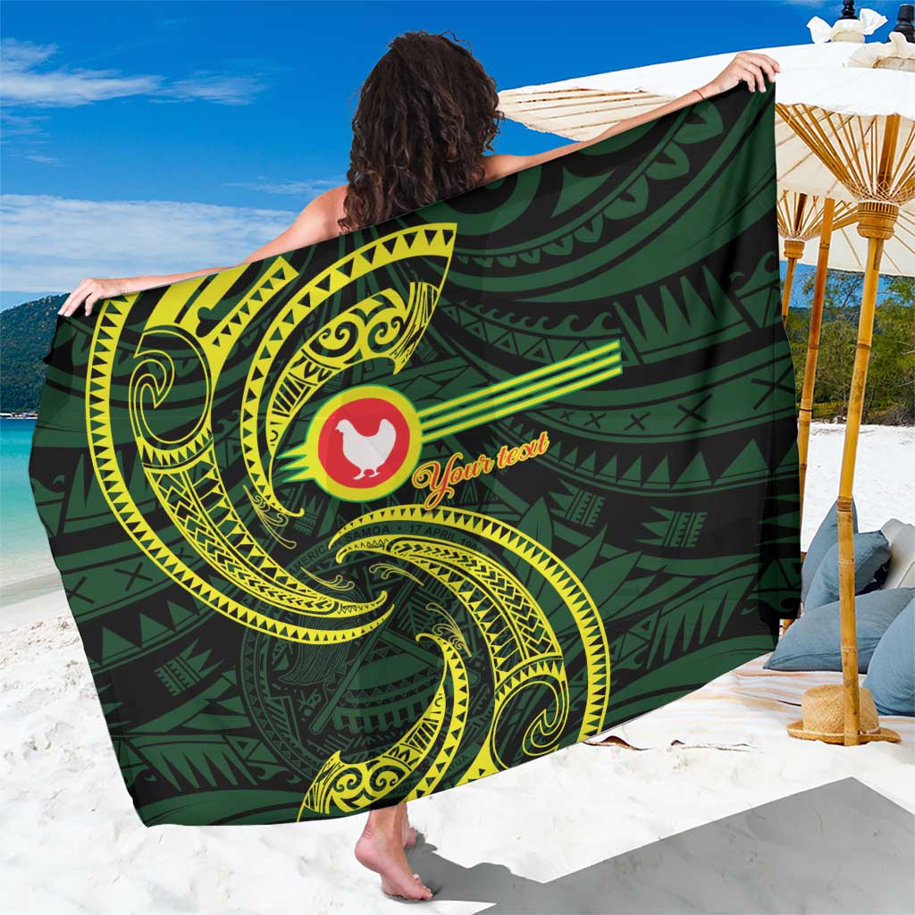 American Samoa Manua Cession Day Personalized Sarong Polynesian Wave Style LT9 One Size 44 x 66 inches Green - Polynesian Pride
