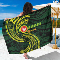 American Samoa Manua Cession Day Personalized Sarong Polynesian Wave Style LT9 One Size 44 x 66 inches Green - Polynesian Pride