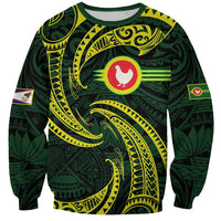 American Samoa Manua Cession Day Personalized Sweatshirt Polynesian Wave Style LT9 Unisex Green - Polynesian Pride