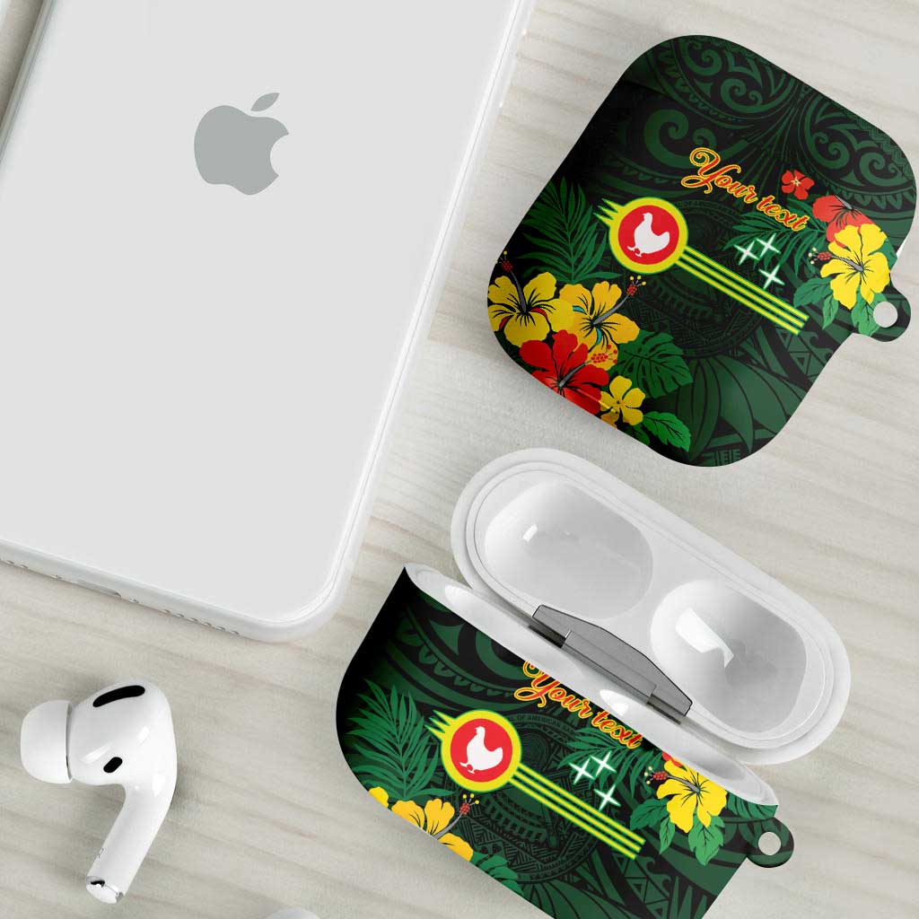 American Samoa Manu'atele Personalized AirPods Case Manua Island Hibiscus Flowers LT9 - Polynesian Pride