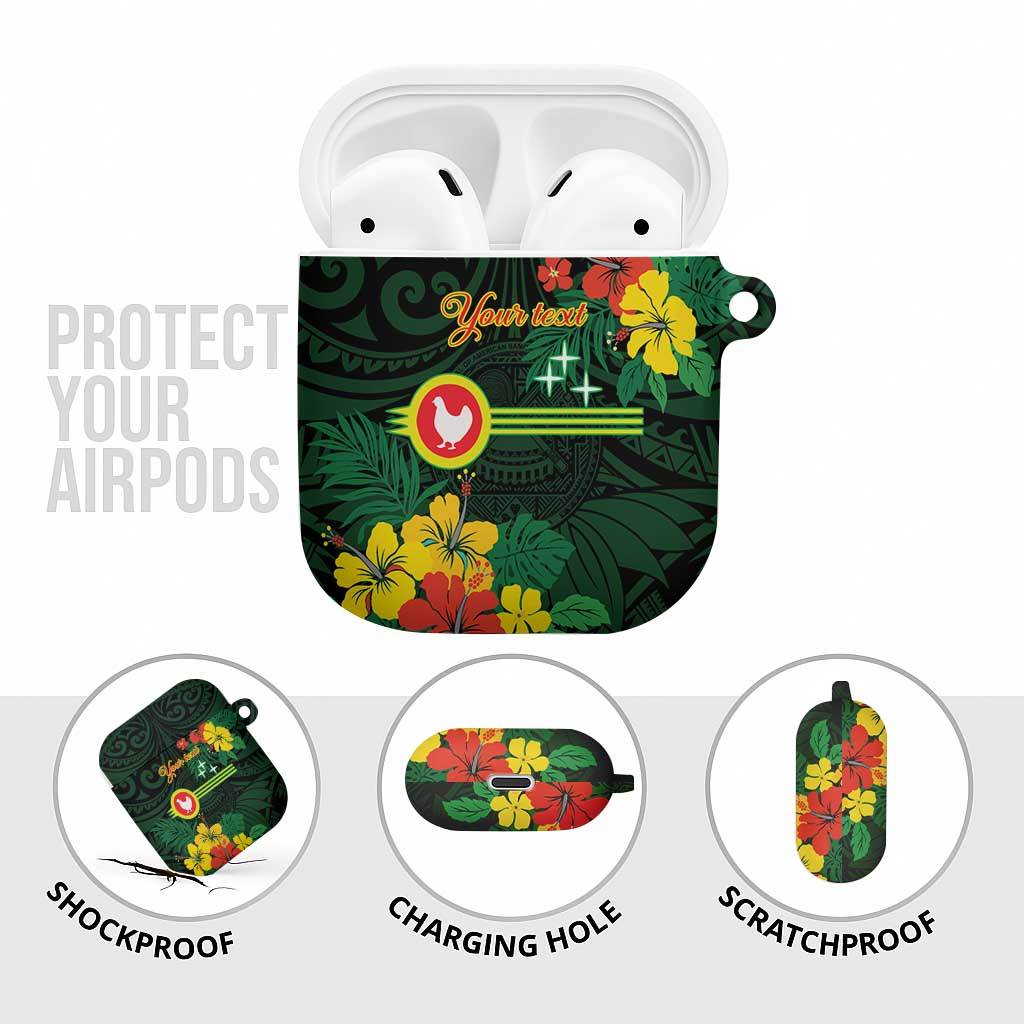 American Samoa Manu'atele Personalized AirPods Case Manua Island Hibiscus Flowers LT9 - Polynesian Pride