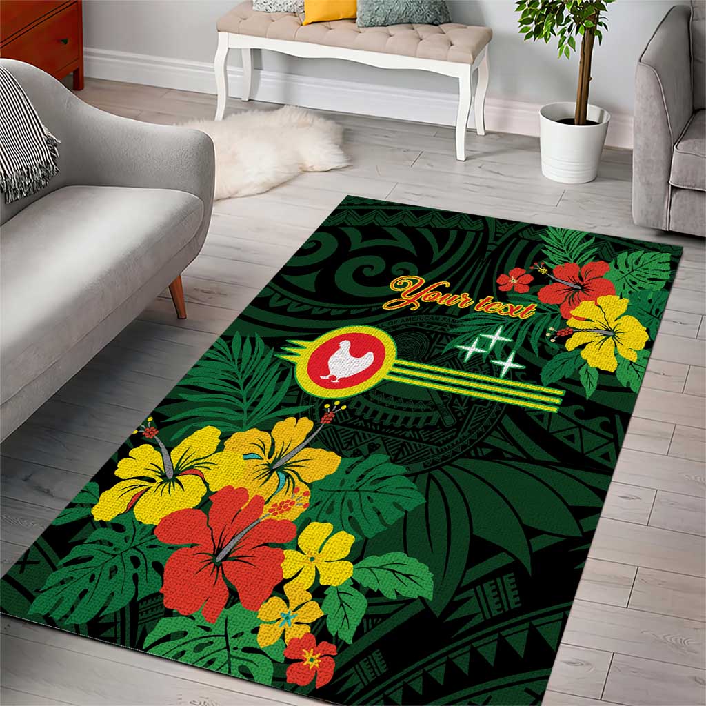 American Samoa Manu'atele Personalized Area Rug Manua Island Hibiscus Flowers LT9 - Polynesian Pride
