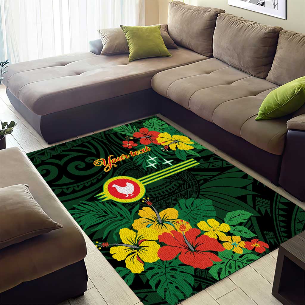 American Samoa Manu'atele Personalized Area Rug Manua Island Hibiscus Flowers LT9 - Polynesian Pride