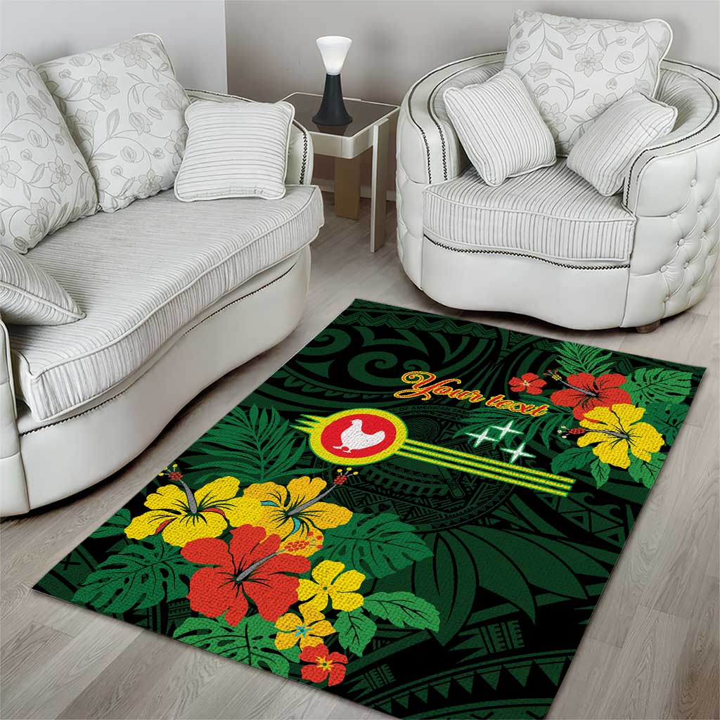 American Samoa Manu'atele Personalized Area Rug Manua Island Hibiscus Flowers LT9 - Polynesian Pride