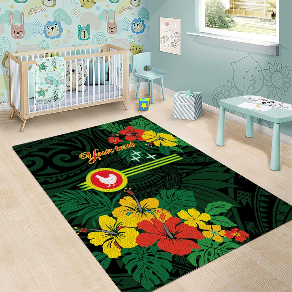 American Samoa Manu'atele Personalized Area Rug Manua Island Hibiscus Flowers LT9 - Polynesian Pride