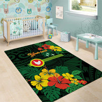 American Samoa Manu'atele Personalized Area Rug Manua Island Hibiscus Flowers LT9 - Polynesian Pride