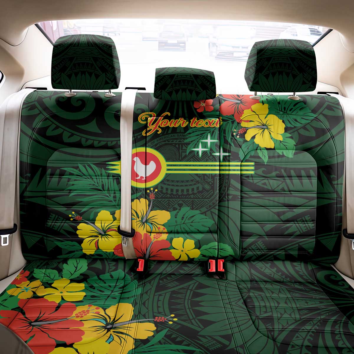 American Samoa Manu'atele Personalized Back Car Seat Cover Manua Island Hibiscus Flowers LT9 - Polynesian Pride