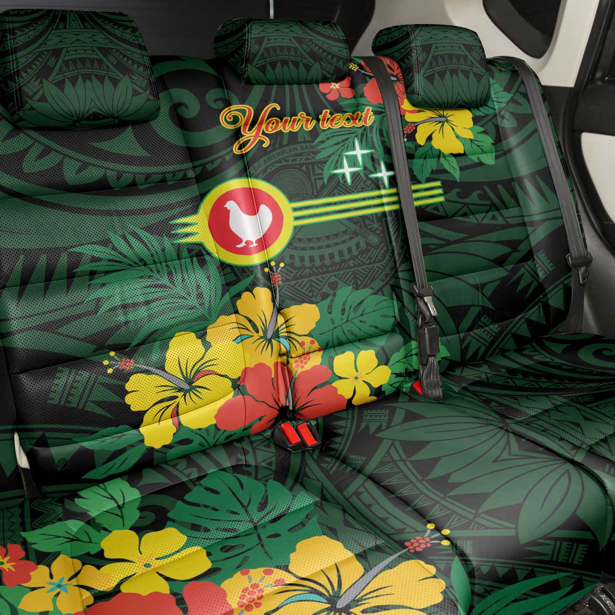 American Samoa Manu'atele Personalized Back Car Seat Cover Manua Island Hibiscus Flowers LT9 - Polynesian Pride