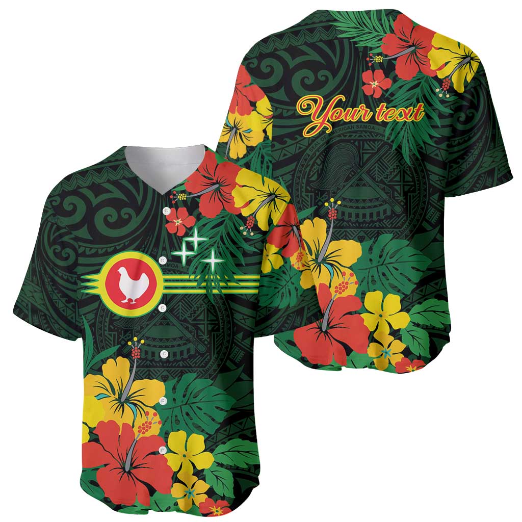 American Samoa Manu'atele Personalized Baseball Jersey Manua Island Hibiscus Flowers LT9 - Polynesian Pride